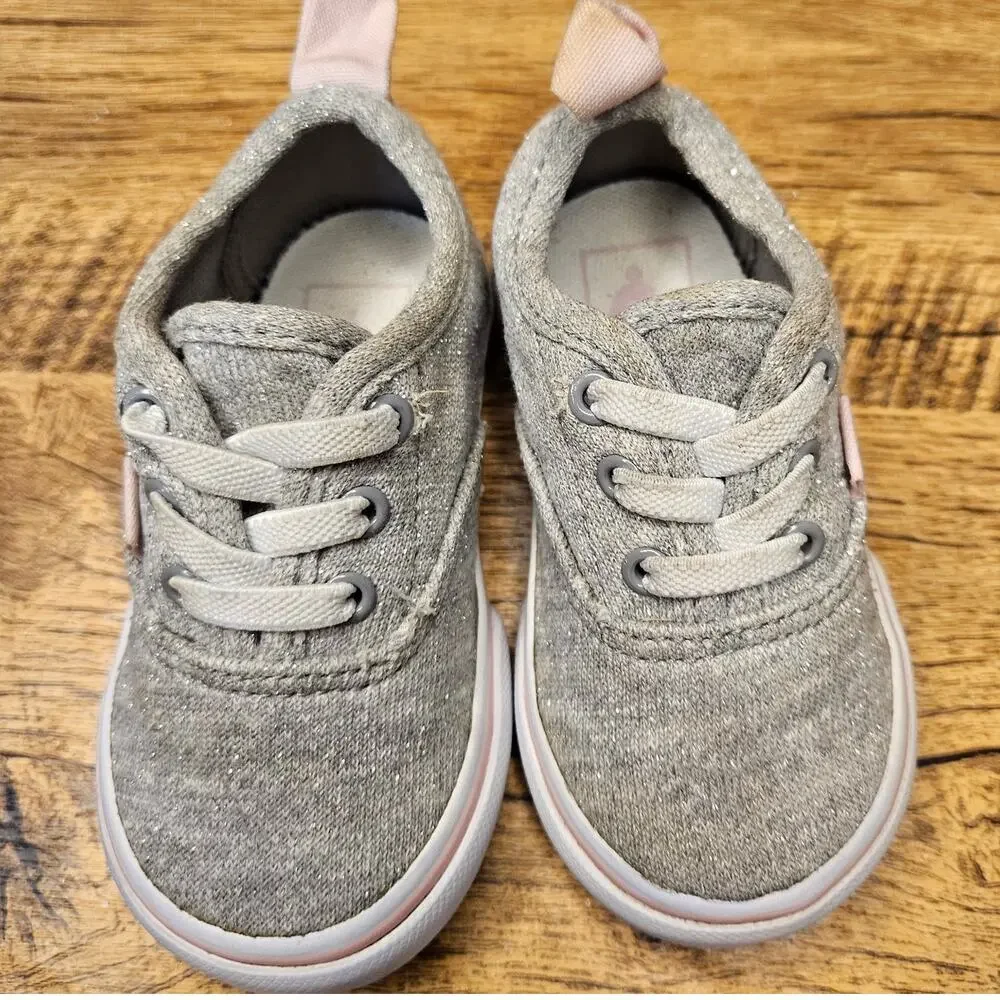 VANS Grey Sparkle Slip on Sneaker size 4.5